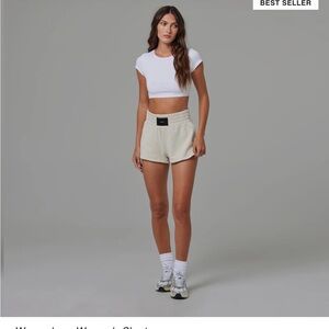 TALENTLESS Cream High-Rise Athletic Lounge Shorts